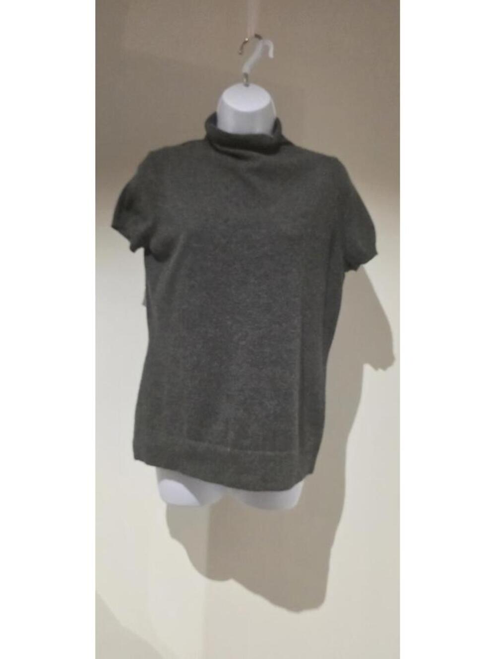 Marlowe 100% Cashmere Knit Turtleneck Short Sleeve Sweater Sz L Made In Italy